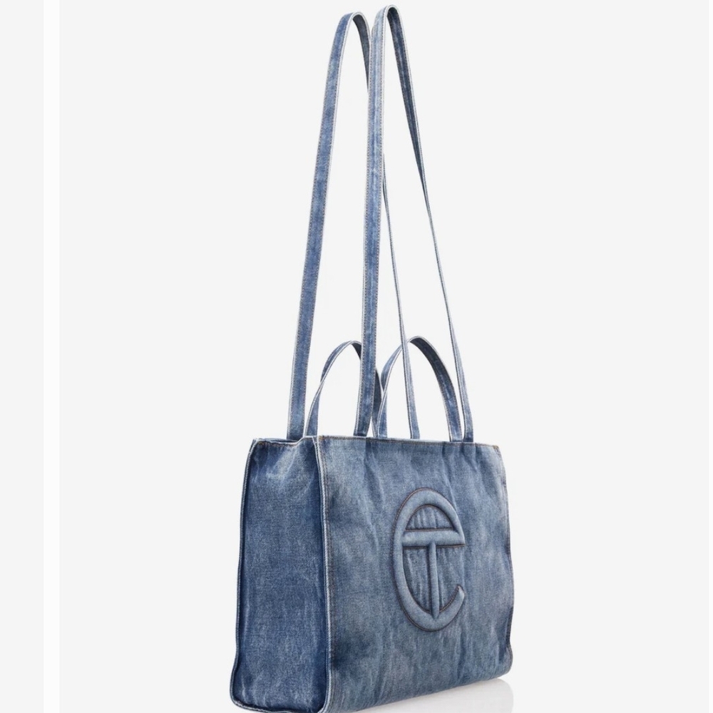 Telfar Blue Denim Tote Bag - Picture 3 of 6